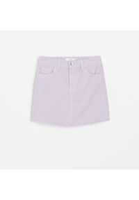 Reserved - Jeansowa spódnica - Fioletowy. Kolor: fioletowy. Materiał: jeans #1