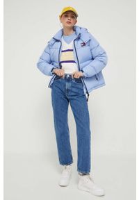 Tommy Jeans kurtka puchowa damska kolor niebieski zimowa. Kolor: niebieski. Materiał: puch. Sezon: zima #3
