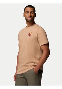 columbia - Columbia T-Shirt Explorers Canyon™ 2036451 Beżowy Regular Fit. Kolor: beżowy. Materiał: bawełna #5