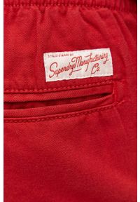 Superdry szorty z domieszką lnu kolor czerwony. Kolor: czerwony. Materiał: len #2