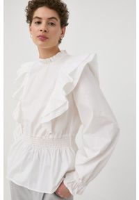 Bruuns Bazaar bluzka bawełniana damska kolor biały gładka. Kolor: biały. Materiał: bawełna. Wzór: gładki #5
