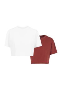 Urban Classics - Krótka Koszulka Damska Oversize (zestaw 2 Sztuk). Kolor: wielokolorowy, beżowy, brązowy. Długość: krótkie