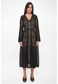 Twinset Milano - Sukienka ażurowa midi TWINSET. Wzór: ażurowy. Długość: midi #2