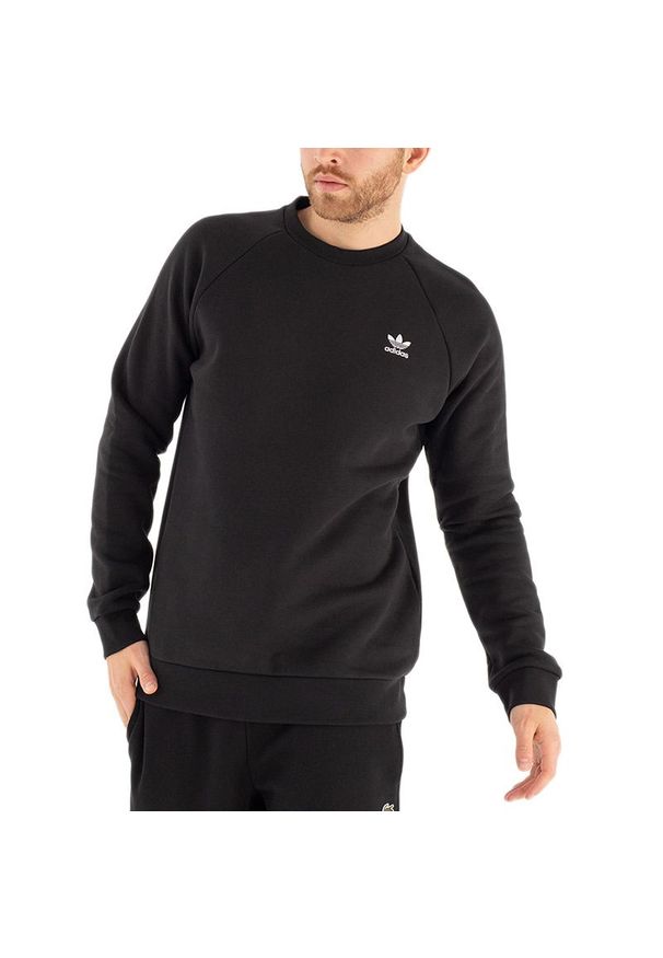Adidas - Bluza adidas Originals Adicolor Essentials Trefoil Crewneck H34645 - czarna. Okazja: na co dzień. Kolor: czarny. Materiał: poliester, bawełna. Styl: casual, klasyczny, sportowy