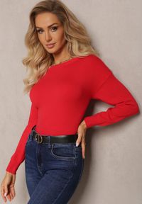 Renee - Czerwony Klasyczny Sweter z Okrągłym Płytkim Dekoltem Seminita. Kolor: czerwony. Sezon: jesień, zima. Styl: klasyczny #1