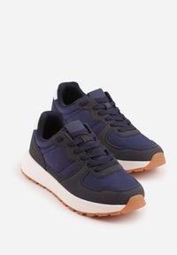 Born2be - Granatowe Buty Sportowe Sneakersy na Grubej Podeszwie Nerola. Okazja: na spacer, na co dzień. Kolor: niebieski. Materiał: jeans. Sport: turystyka piesza #4