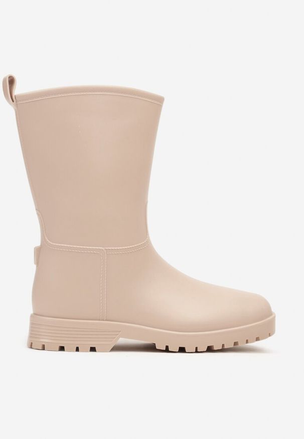 Born2be - Beżowe Klasyczne Kalosze Ahlitte. Okazja: na co dzień. Kolor: beżowy. Materiał: dresówka. Styl: klasyczny