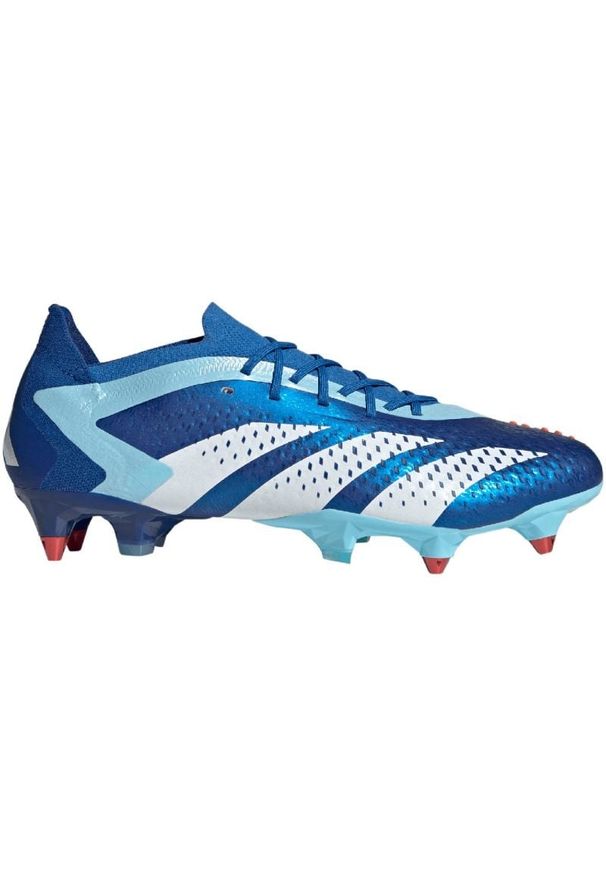 Adidas - Buty piłkarskie adidas Predator Accuracy.1 Low Sg M IF2291 niebieskie. Zapięcie: sznurówki. Kolor: niebieski. Materiał: guma. Szerokość cholewki: normalna. Sport: piłka nożna