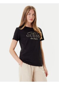 Guess T-Shirt V5YI13 J1314 Czarny Regular Fit. Kolor: czarny. Materiał: bawełna