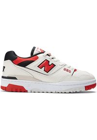 Buty unisex New Balance BB550VTB – białe. Okazja: na co dzień. Kolor: biały. Materiał: materiał, skóra, guma. Szerokość cholewki: normalna. Sport: koszykówka