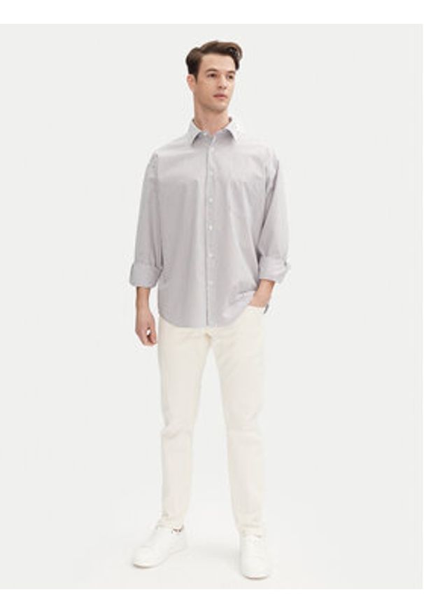 Jack & Jones - Jack&Jones Koszula Atlas 12271085 Szary Wide Fit. Kolor: szary. Materiał: bawełna