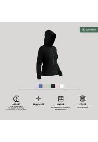 DOMYOS - Bluza na zamek damska Domyos Gym & Pilates 100. Kolor: czarny. Materiał: materiał, bawełna, elastan. Sport: joga i pilates #2