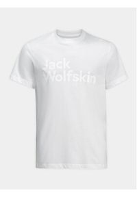 Jack Wolfskin T-Shirt Essential Logo T 1809591 Biały Regular Fit. Kolor: biały. Materiał: bawełna