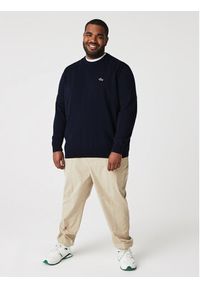 Lacoste Sweter AH1985-166 Granatowy Regular Fit. Kolor: niebieski. Materiał: bawełna #8