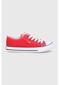 Cross Jeans tenisówki damskie kolor czerwony. Nosek buta: okrągły. Zapięcie: sznurówki. Kolor: czerwony. Materiał: guma