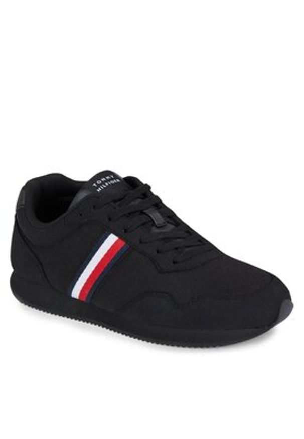 TOMMY HILFIGER - Tommy Hilfiger Sneakersy Lo Runner Mix FM0FM04958 Czarny. Kolor: czarny. Materiał: materiał