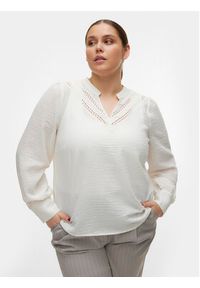Vero Moda Curve Bluzka Chris 10301893 Biały Regular Fit. Kolor: biały. Materiał: syntetyk #6