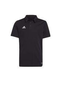 Adidas - Dziecięca koszulka polo adidas Entrada 22. Typ kołnierza: polo. Kolor: czarny. Materiał: poliester. Sport: piłka nożna, fitness