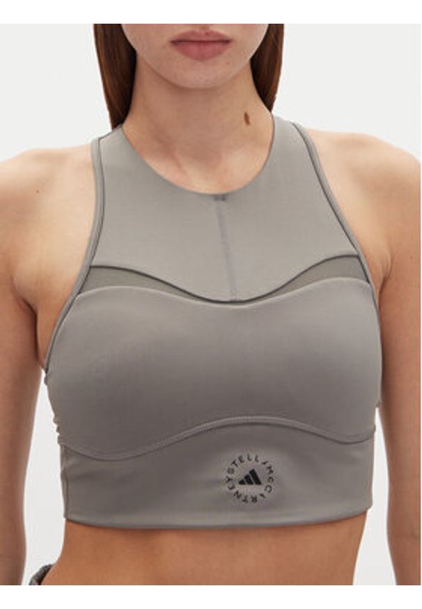 Adidas by Stella McCartney - adidas by Stella McCartney Top Training JJ0120 Szary Slim Fit. Kolor: szary. Materiał: syntetyk