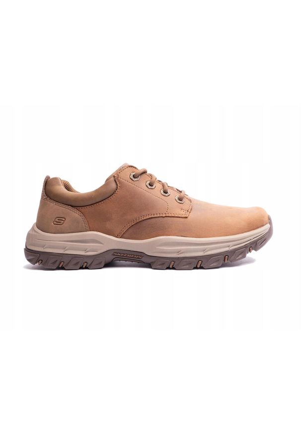 skechers - Buty na co dzień męskie SKECHERS RELAXED FIT KNOWLSON LELAND skóra. Okazja: na co dzień. Kolor: brązowy. Materiał: skóra