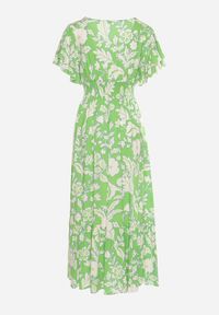 Born2be - Jasnozielona Wiskozowa Rozkloszowana Sukienka z Ozdobnym Wiązaniem i Koronkową Tasiemką z Gumką w Pasie Lalmarie. Okazja: na spotkanie biznesowe, na co dzień, do pracy, na spacer. Kolor: zielony. Materiał: koronka, wiskoza. Wzór: aplikacja. Styl: biznesowy, casual #5