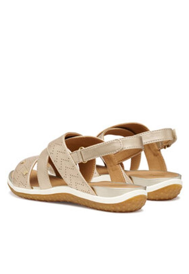 Geox Sandały Sandal Vega D65R6B 000NF C2012 Złoty. Kolor: złoty. Materiał: skóra