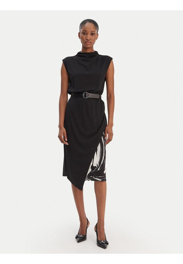 DKNY Sukienka codzienna DD5J2P42 Czarny Regular Fit. Okazja: na co dzień. Kolor: czarny. Materiał: syntetyk. Typ sukienki: proste. Styl: casual