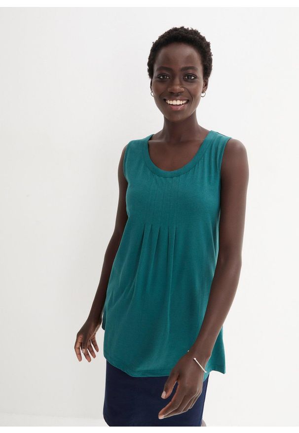 bonprix - Długi top. Kolor: niebieski. Długość: długie. Styl: elegancki