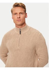 Pierre Cardin Sweter C5 51122/5076/8115 Beżowy Regular Fit. Kolor: beżowy. Materiał: wełna, bawełna #3