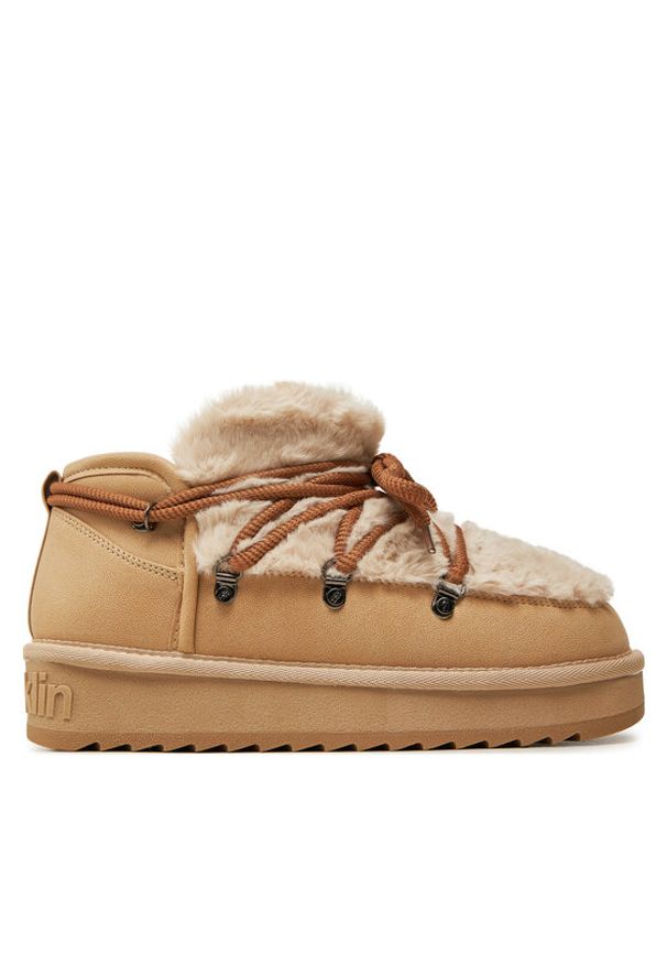 D.Franklin Śniegowce Nordic TRK Fur Low Bomb DFSH370011 Beżowy. Kolor: beżowy. Materiał: materiał