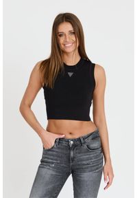 Guess - GUESS Czarny damski top Alexia Tank, Rozmiar L. Kolor: czarny