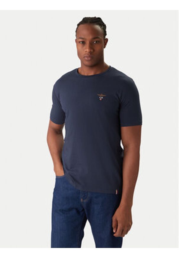 Aeronautica Militare Komplet t-shirtów AM1UTI001B Granatowy Regular Fit. Kolor: niebieski. Materiał: bawełna