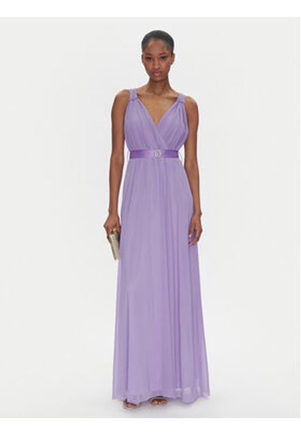 Rinascimento Sukienka wieczorowa CFC0122684003 Fioletowy Regular Fit. Kolor: fioletowy. Materiał: syntetyk. Styl: wizytowy