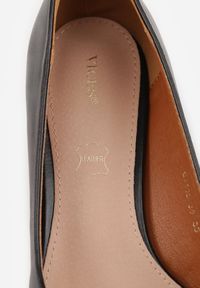 Born2be - Czarne Czółenka Vices na Obcasie Typu Kaczuszka ze Skórzaną Wkładką Naliove. Okazja: na co dzień, na spotkanie biznesowe, do pracy. Kolor: czarny. Materiał: skóra. Obcas: na obcasie. Styl: casual, biznesowy, klasyczny. Wysokość obcasa: średni #4