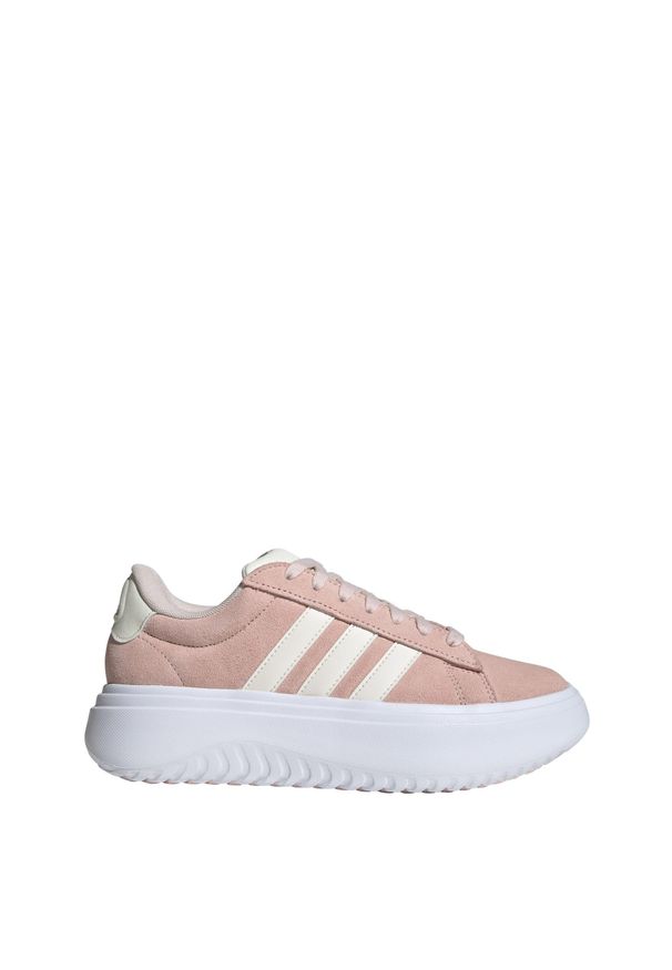Adidas - Buty Grand Court Platform. Kolor: biały, różowy, wielokolorowy. Obcas: na platformie. Sport: turystyka piesza, tenis