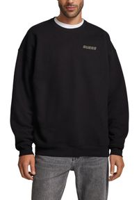 Guess - GUESS Czarna bluza męska Emis Cn, Rozmiar XXL. Kolor: czarny. Materiał: poliester, bawełna, materiał. Długość rękawa: długi rękaw. Długość: długie. Styl: klasyczny #4