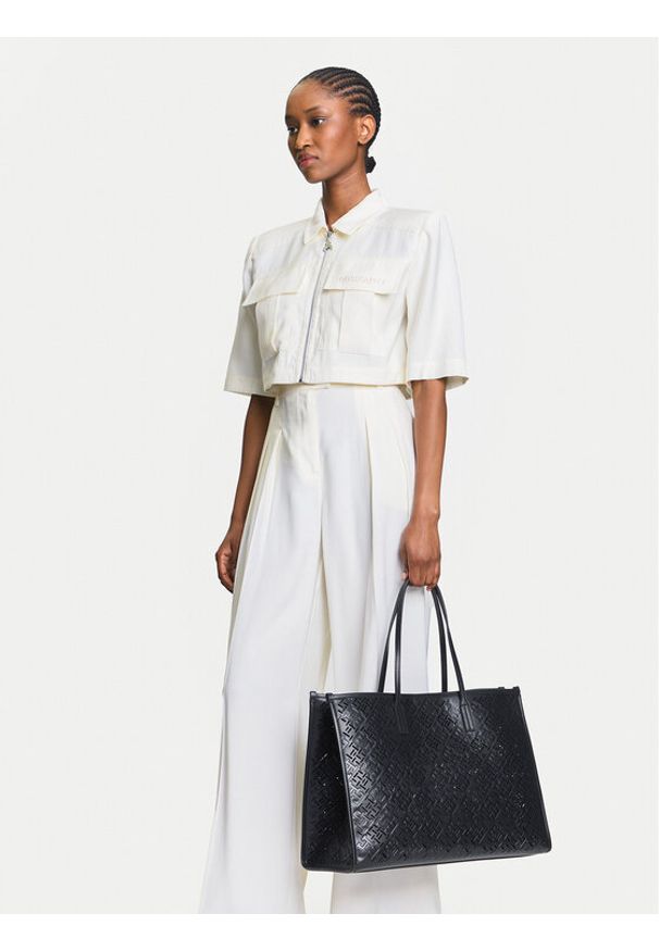 TOMMY HILFIGER - Tommy Hilfiger Torebka Th City AW0AW17501 Granatowy. Kolor: niebieski. Materiał: skórzane