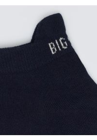 Big-Star - Stopki męskie z dwoma paskami granatowe Sherlock 403. Kolor: niebieski. Materiał: bawełna, materiał, włókno, skóra, denim #2