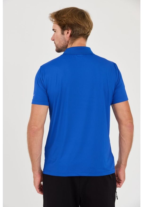 EA7 Emporio Armani - EA7 Niebieska męska koszulka polo Ventus 7, Rozmiar XL. Typ kołnierza: polo. Kolor: niebieski