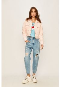 Lee - LEE CROPPED JACKET DAMSKA KURTKA JEANSOWA RELAXED CRYSTAL PINK L54QKGNA 112112908. Materiał: jeans #4