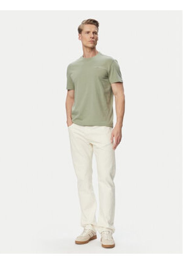 Tommy Jeans T-Shirt Linear Chest DM0DM21780 Zielony jasny Slim Fit. Kolor: zielony. Materiał: bawełna