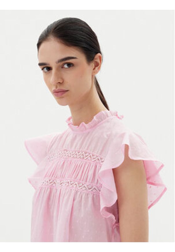 only - ONLY Bluzka Katti 15337637 Różowy Regular Fit. Kolor: różowy. Materiał: bawełna