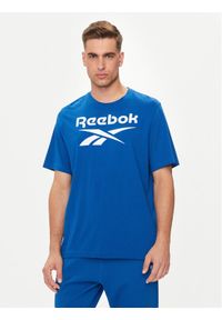 Reebok T-Shirt Big Stacked Logo 100071174 Granatowy Regular Fit. Kolor: niebieski. Materiał: bawełna #1