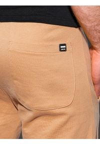 Ombre Clothing - Spodnie męskie dresowe P946 - camel - XXL. Materiał: dresówka