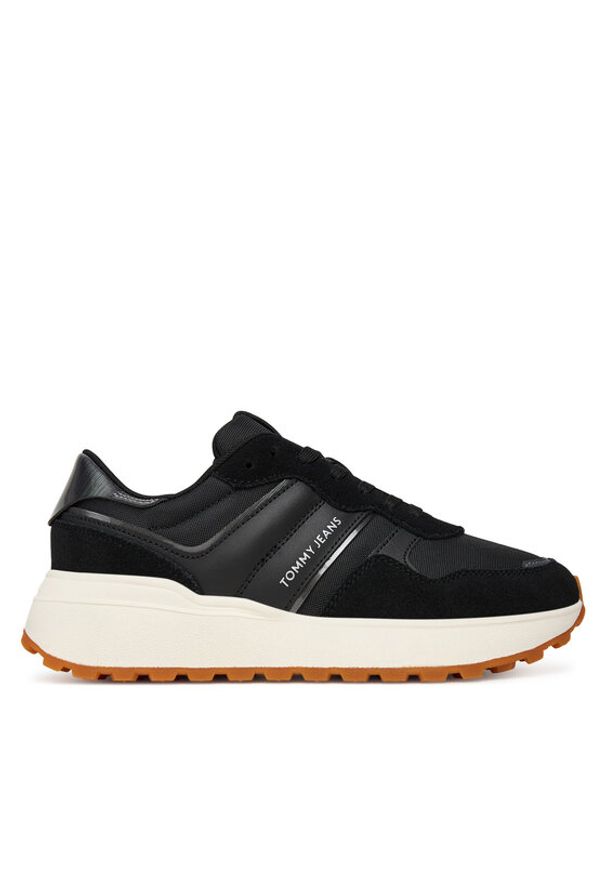 Tommy Jeans Sneakersy Tjw Cleated Runner EN0EN02861 Czarny. Kolor: czarny. Materiał: zamsz, skóra