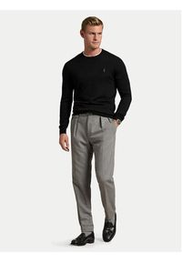Polo Ralph Lauren Sweter 710946143004 Czarny Slim Fit. Typ kołnierza: polo. Kolor: czarny. Materiał: wełna #4