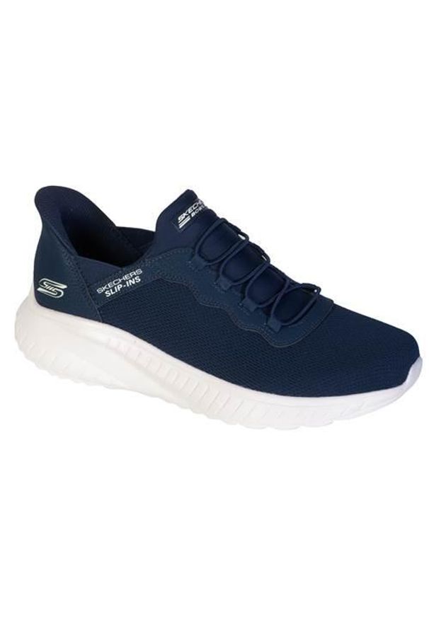 skechers - Buty do chodzenia męskie Skechers Slip-ins. Zapięcie: sznurówki. Kolor: niebieski. Materiał: tkanina. Szerokość cholewki: normalna. Sport: turystyka piesza