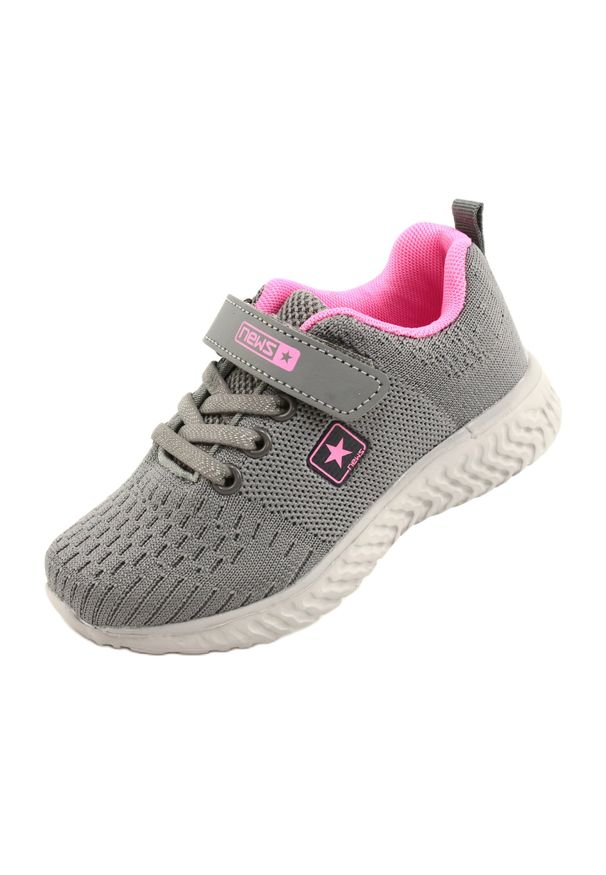NEWS buty sportowe na rzepy 22DZ23-4843-M Grey różowe szare. Zapięcie: rzepy. Kolor: różowy, szary, wielokolorowy. Materiał: materiał