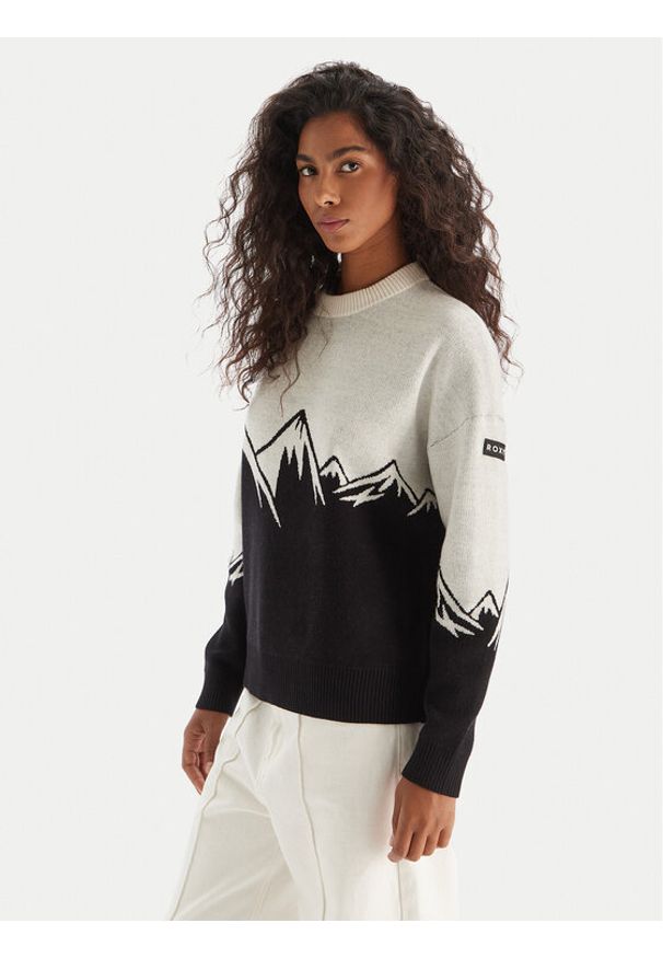 Roxy Sweter Cozy Sound ERJSW03657 Czarny Regular Fit. Kolor: czarny. Materiał: wełna, bawełna