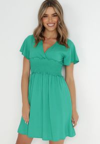 Born2be - Zielona Sukienka z Wiskozy Gulpari. Kolor: zielony. Materiał: wiskoza. Długość: mini #1